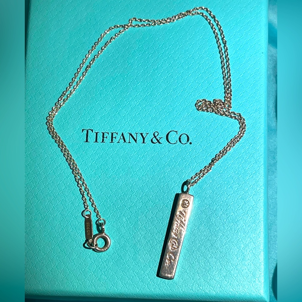 Tiffany & Co. Sterling Bar necklace with Diamond